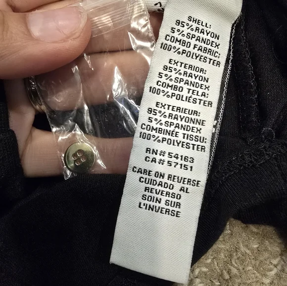 Calvin Klein Black Short Sleeve Blouse, Size L - Picture 7 of 9